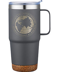Personalized Travel Mugs & Tumblers: Saratoga Powder Cork Bottom Mug 24 oz